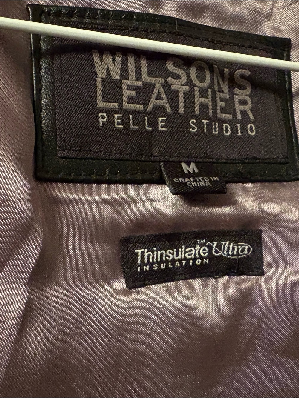 Wilsons Leather Men’s Gray Satin-Lined Jacket with zipped liner